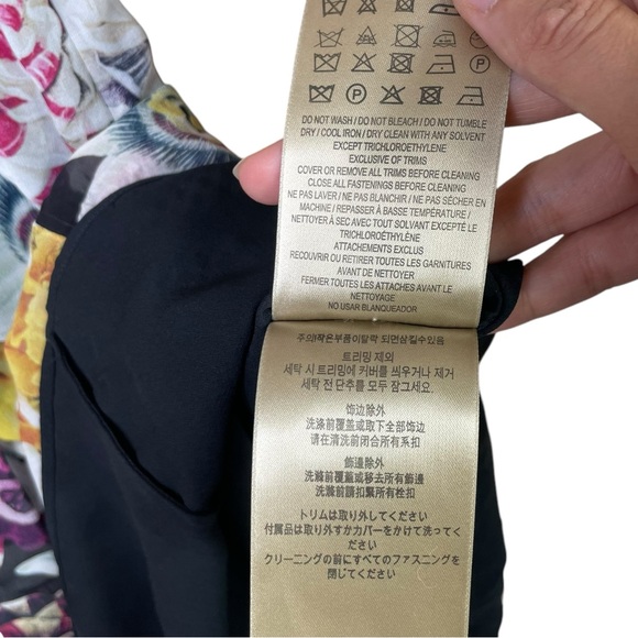 Burberry London Women 4 Midi Dress Ruffled Floral Long Sleeve Lightweight Silk - Picture 9 of 16